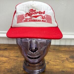 The Departed Trucker Hat Cap Vintage Snapback Mesh Made the American Way Red